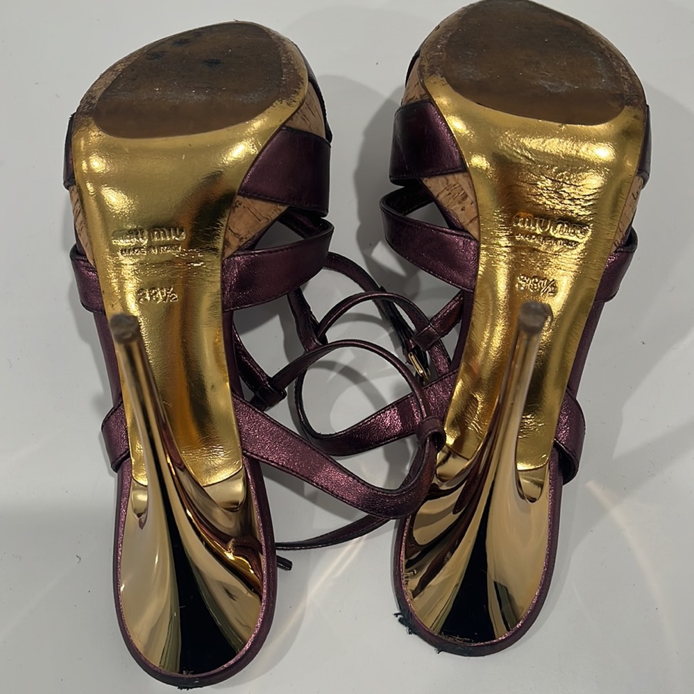 Like New Miu Miu Strappy Heels Size 38 1/2 - image 8